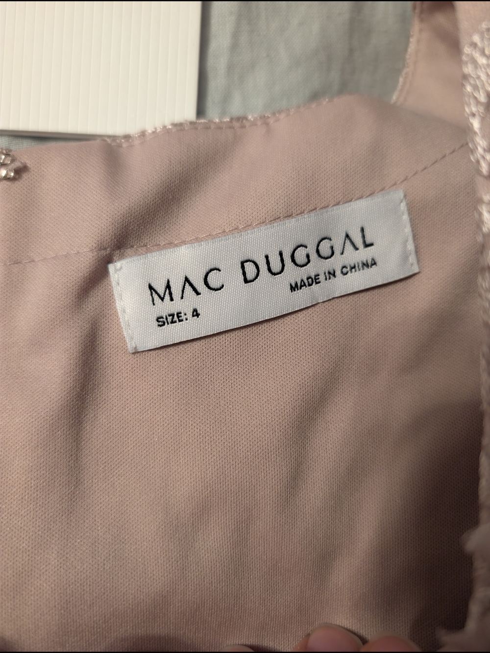 NWT Mac Duggal Embroidered Long Sleeve Evening Gown Dusty Rose Mauve Size 4 $698 - Picture 6 of 7